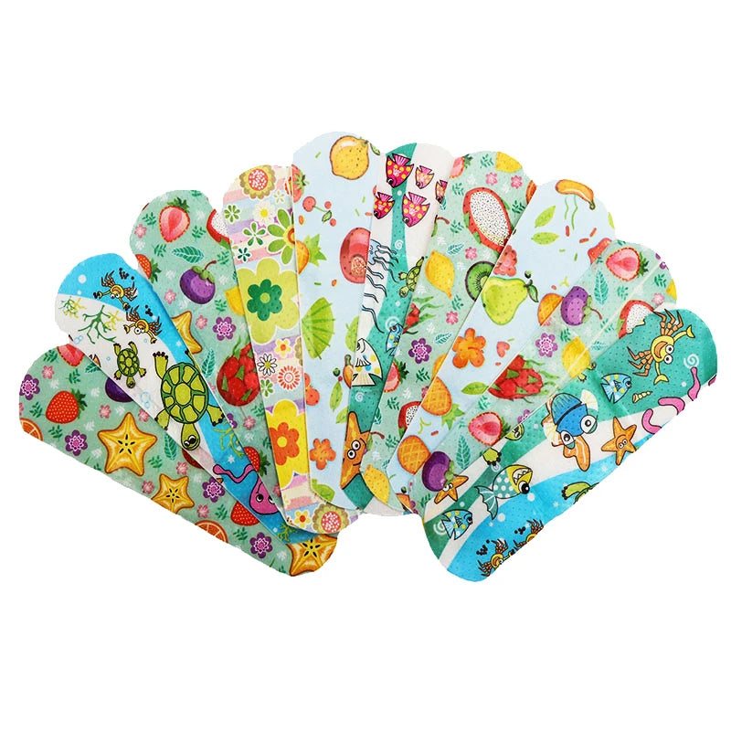 100pcs Hypoallergenic Cartoon Animal Pattern Waterproof Kids Band Aid