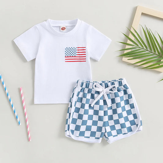 4th of July Flag Print + Checkerboard Summer Set