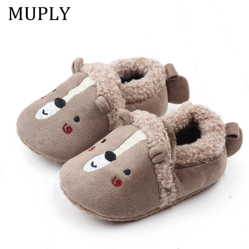 Baby Boy/Girl Knit Crib Shoes Cute Cartoon Anti-slip Prewalker Baby Slippers