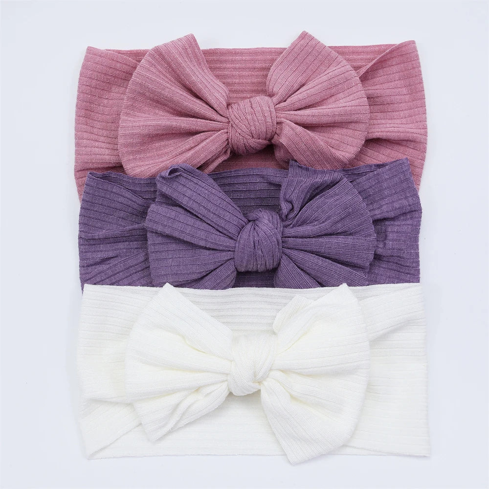 Knit-Rib-Bow Elastic Headbands