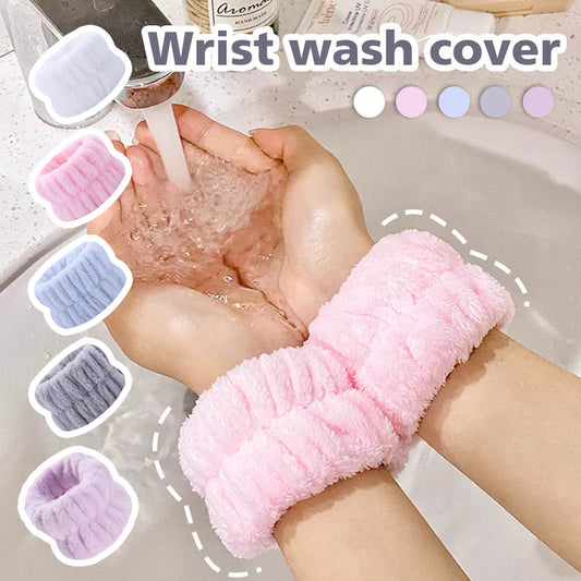 Soft Microfiber Water Resistant Wristbands (sets) For Washing Face