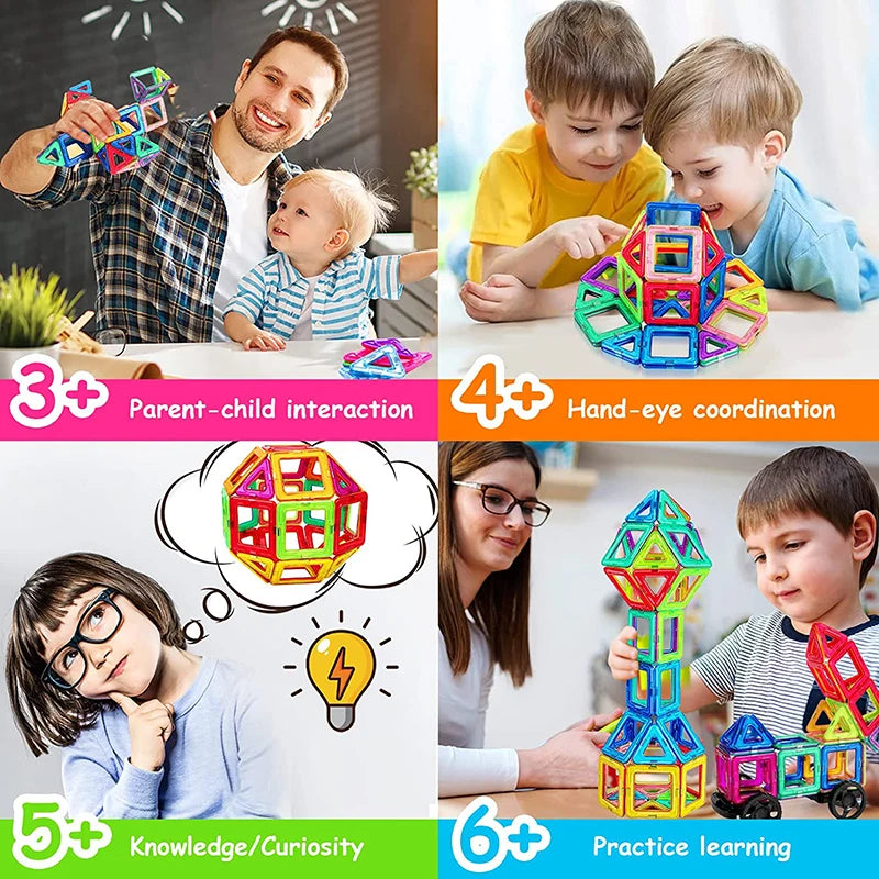 Magnetic Building Blocks Big Size and Mini Size DIY Magnets Toys for Kids