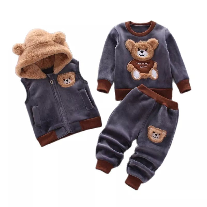 Fleece Hooded Outerwear Sets (2pcs or 3pcs)