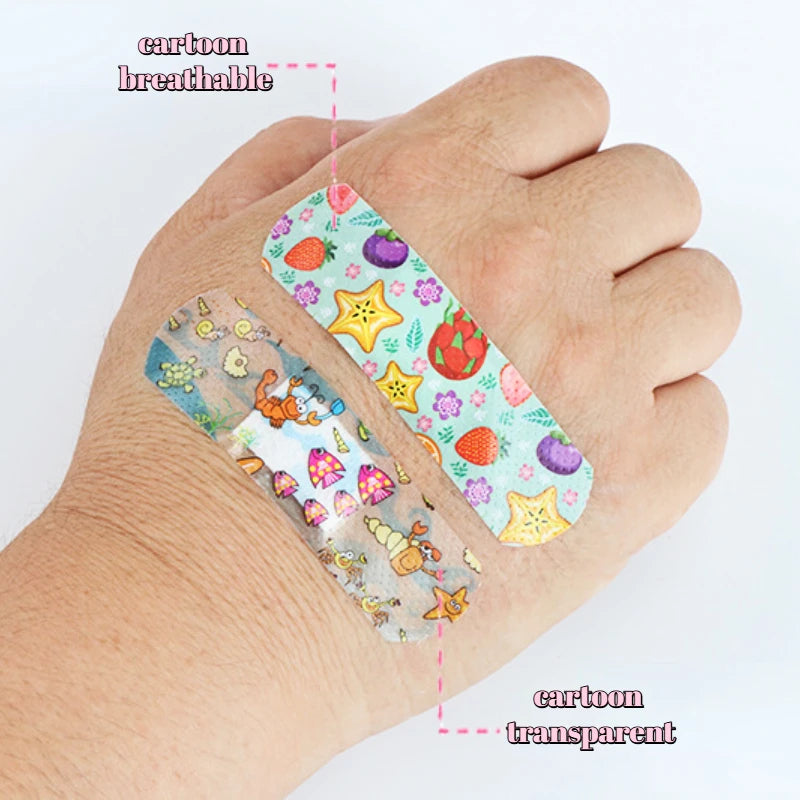 100pcs Hypoallergenic Cartoon Animal Pattern Waterproof Kids Band Aid