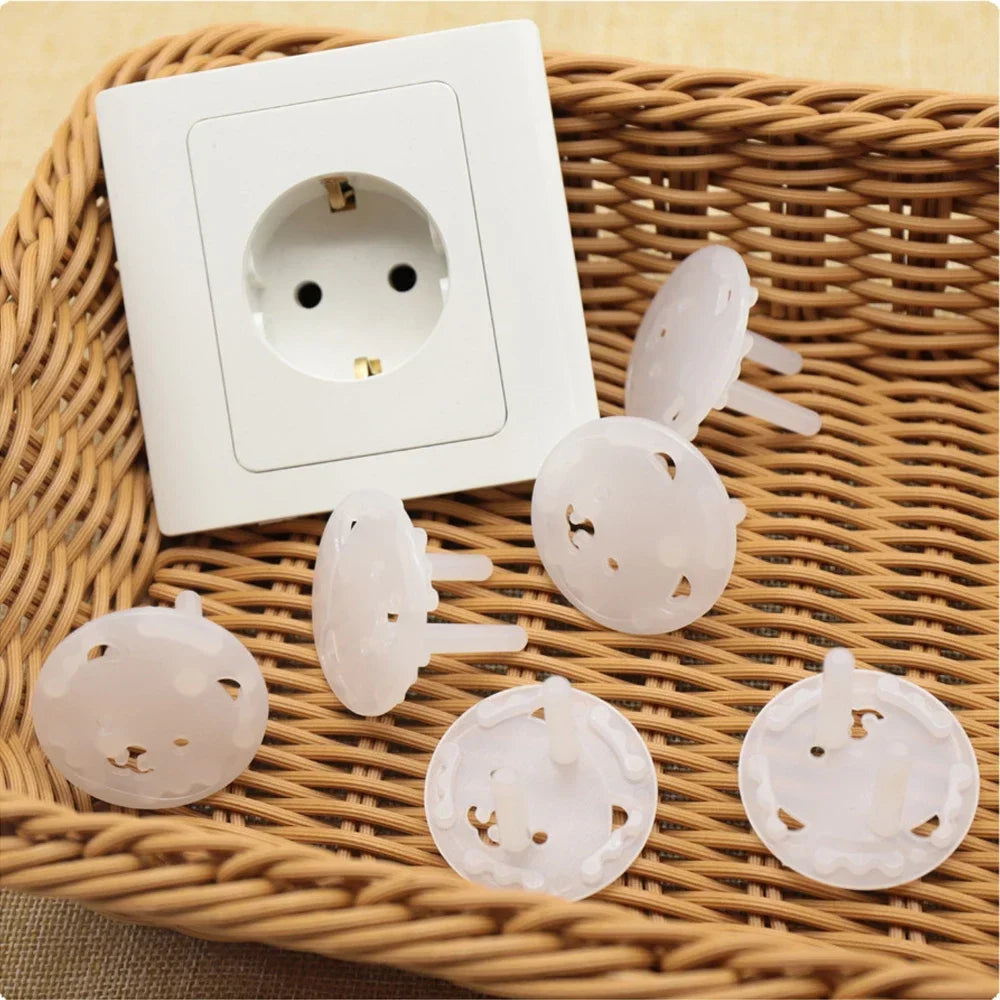 8pcs Safety Electric Socket Outlet Plug Protection for Child Cute Bear Power Socket Cover