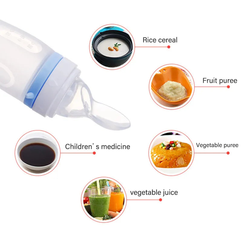 Baby Feeding Silicone Bottle Dolphin With Spoon-Nip