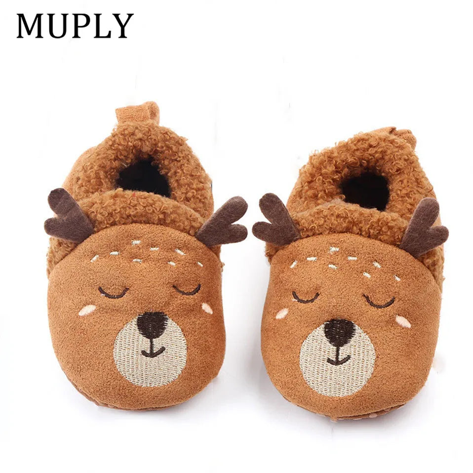 Baby Boy/Girl Knit Crib Shoes Cute Cartoon Anti-slip Prewalker Baby Slippers