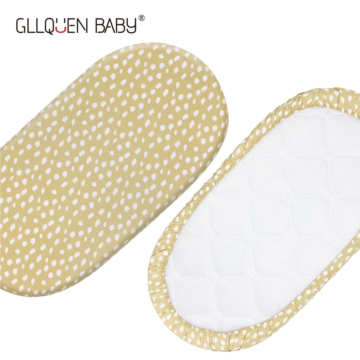 Gllquen Baby Machine Washable Bassinet Mat 2pack