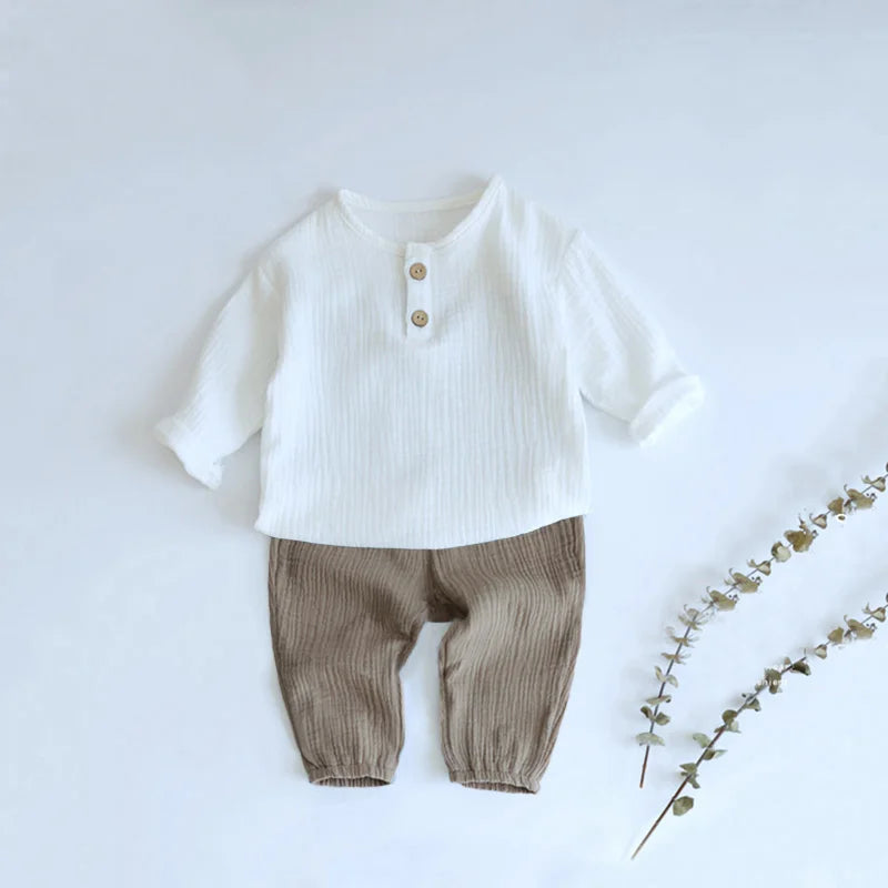 Muslin Organic Cotton Breathable Long Sleeve & Pants Set