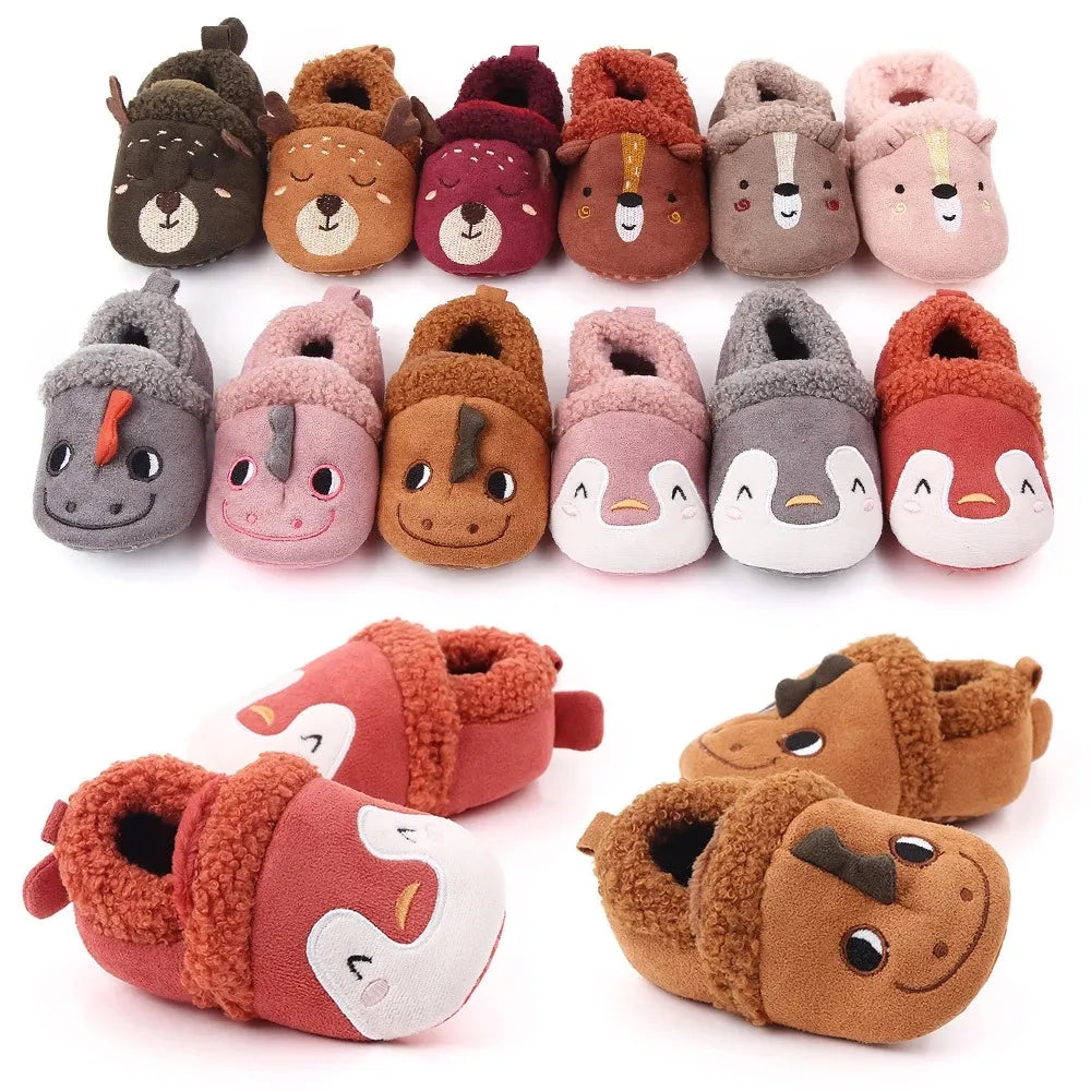 Baby Boy/Girl Knit Crib Shoes Cute Cartoon Anti-slip Prewalker Baby Slippers