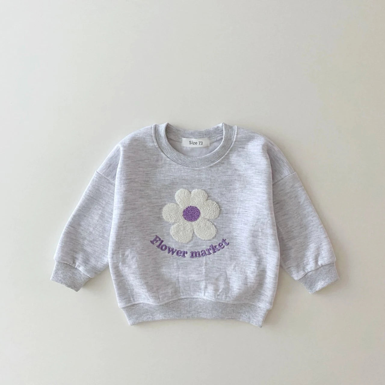 Organic Cotton Flower Sweatshirt+Pants 2 Pcs/Set Tracksuit