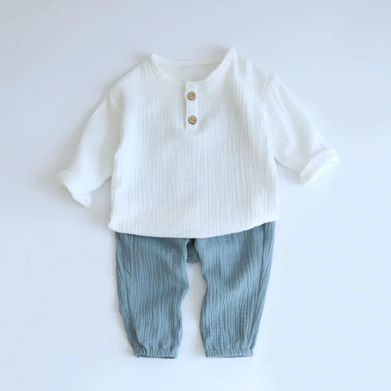 Muslin Organic Cotton Breathable Long Sleeve & Pants Set